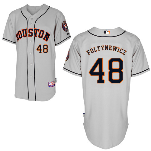 Mike Foltynewicz #48 MLB Jersey-Houston Astros Men's Authentic Road Gray Cool Base Baseball Jersey